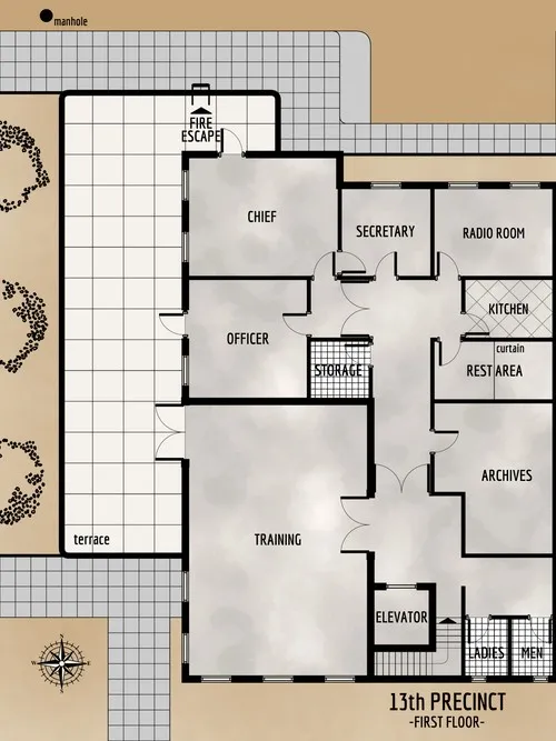 13th Precinct - First Floor - Floor Plan