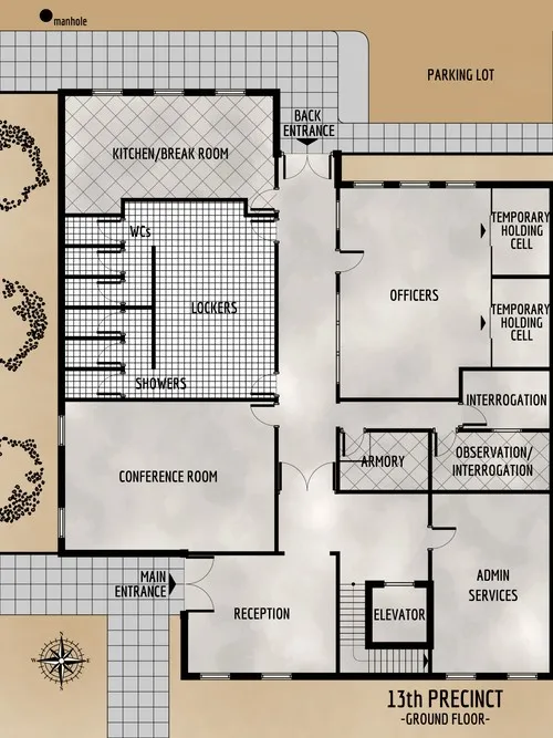 13th Precinct - Ground Floor - Floor Plan