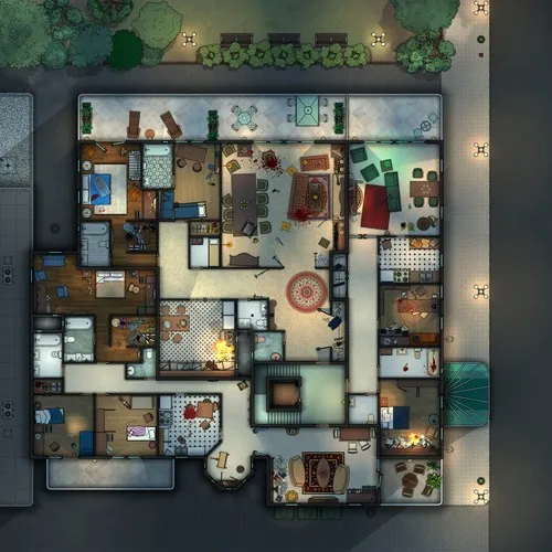 3 Apartments - Splatter - Night