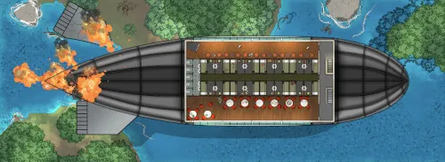 A6 Zeppelin - Deck - On Fire - Lake