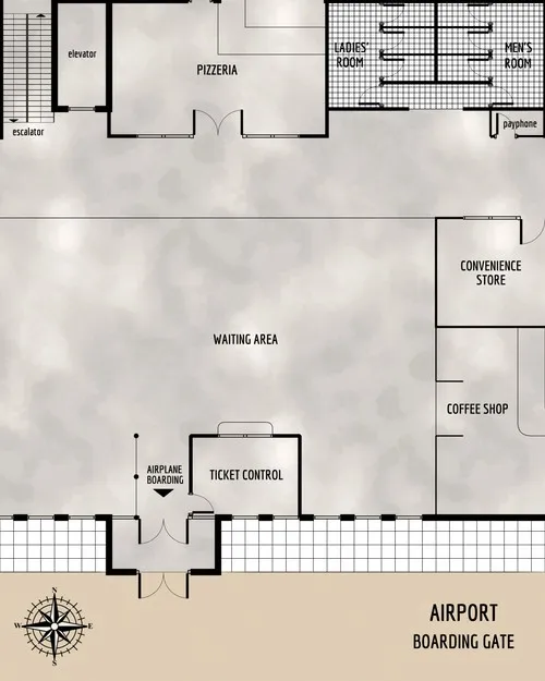 Airport - Boarding Gate - Floor Plan