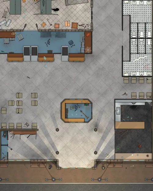 Airport - Check In Lobby - Abandoned - Day