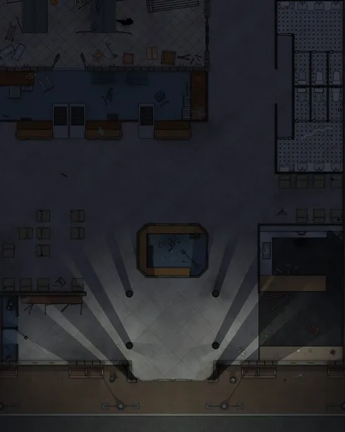 Airport - Check In Lobby - Abandoned - Night