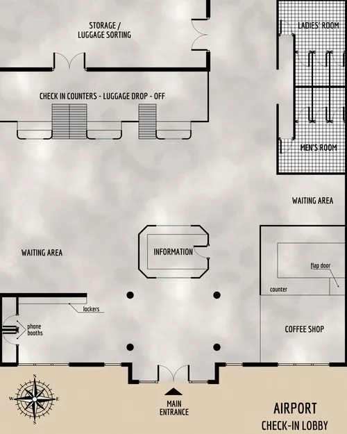 Airport - Check In Lobby - Floor Plan
