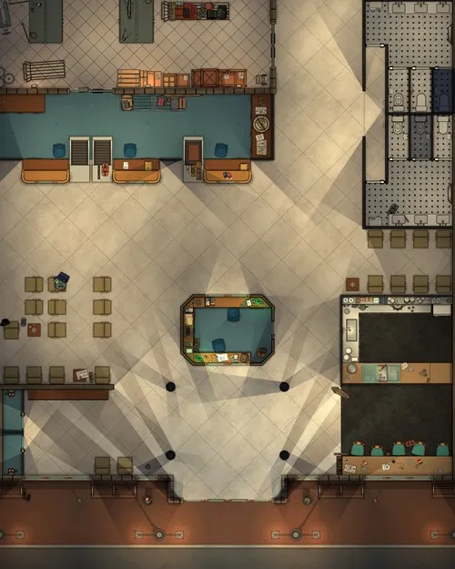 Airport - Check In Lobby - Night