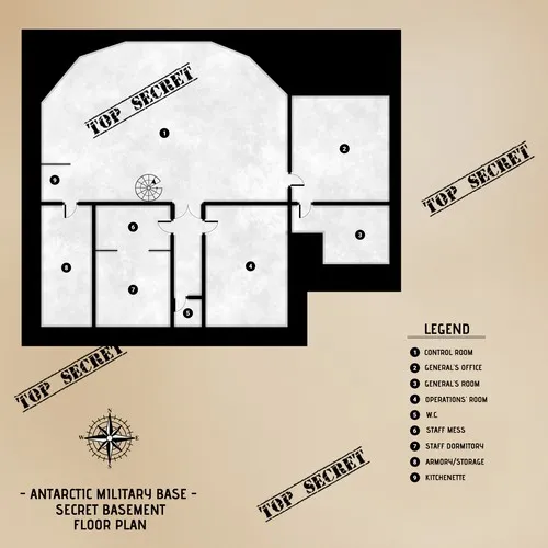 Antarctic Military Base - Floor Plan Secret - Basement