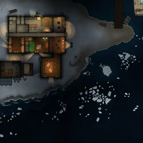 Antarctic Military Base - Ground Floor With Hatch - Night