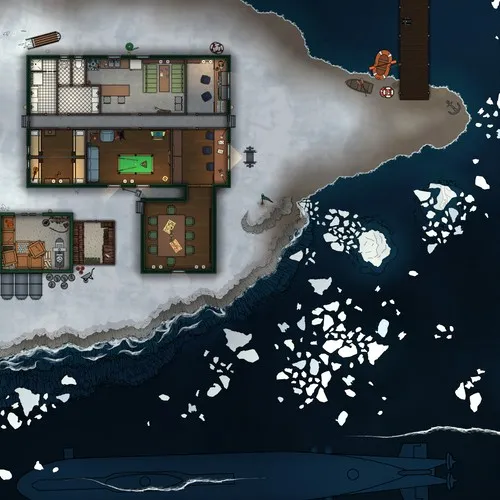 Antarctic Military Base Submarine