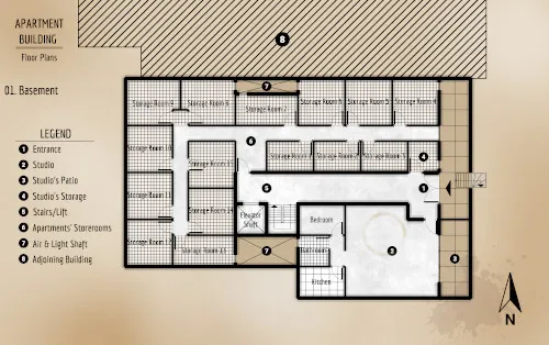 Apartment Building - Floor Plan - Basement