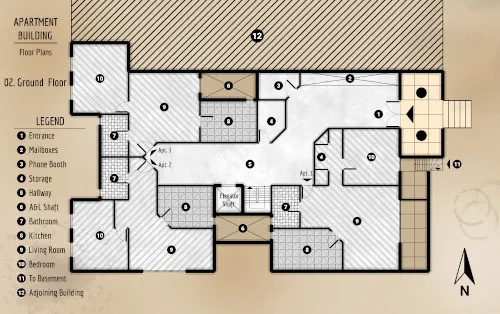 Apartment Building - Floor Plan - Ground Floor