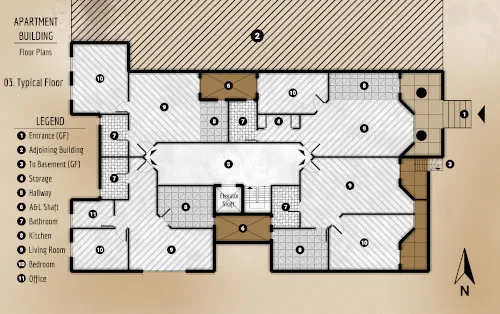 Apartment Building - Floor Plan Typical Floor