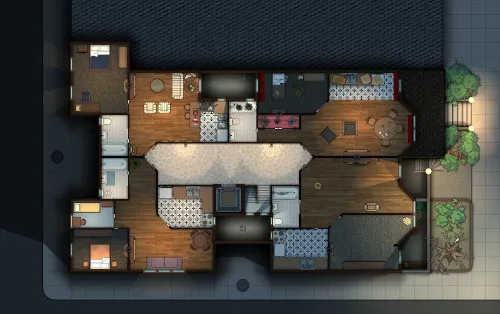 Apartment Building Top Floor - Night