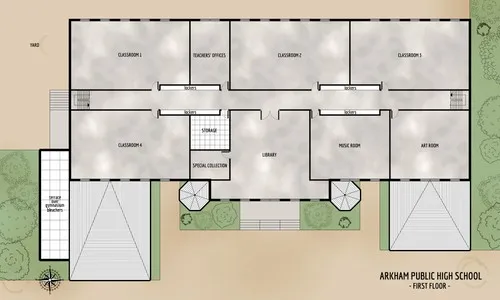 Arkams Public High School - First Floor - Floor Plan