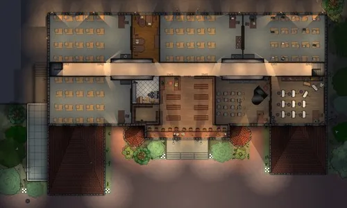 Arkams Public High School - First Floor - Night