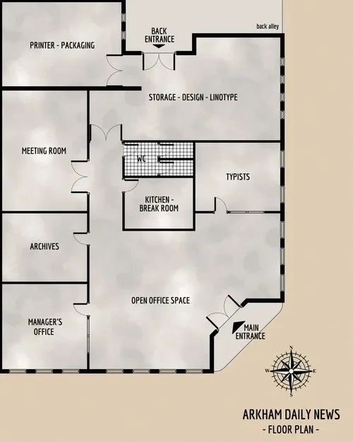 Arkham Daily News - Floor Plan