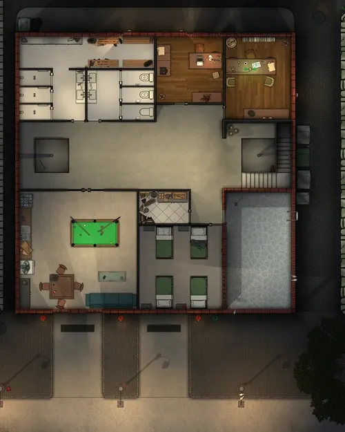 Arkham Fire Department - First Floor - Night