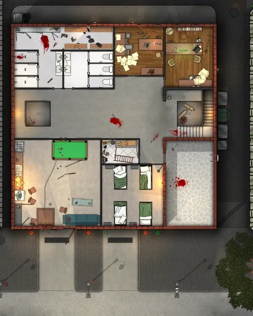Arkham Fire Department - First Floor - Splatter - Day