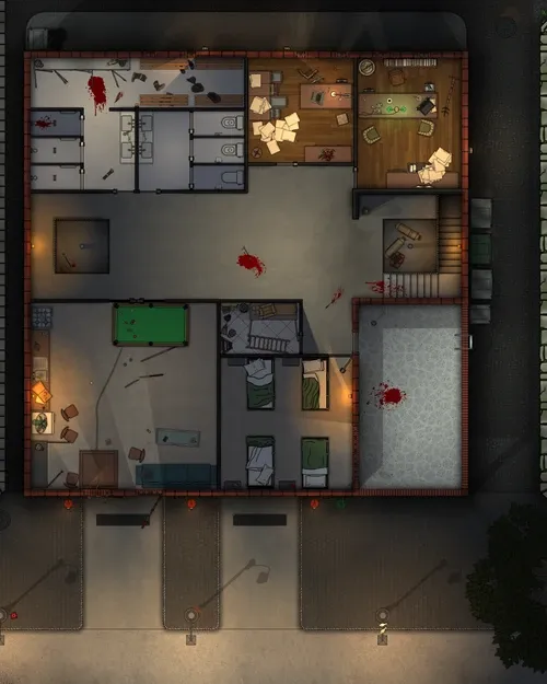 Arkham Fire Department - First Floor - Splatter - Night
