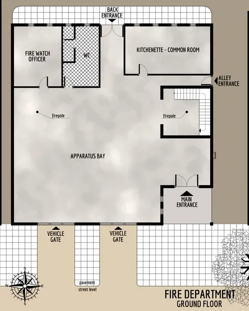 Arkham Fire Department - Ground Floor - Floor Plan