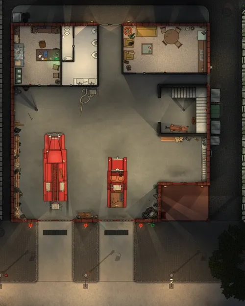 Arkham Fire Department - Ground Floor - Night