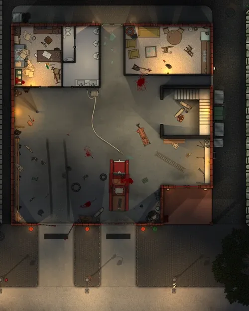 Arkham Fire Department - Ground Floor - Splatter - Night