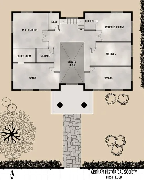 Arkham Historical Society - First Floor - Floor Plan