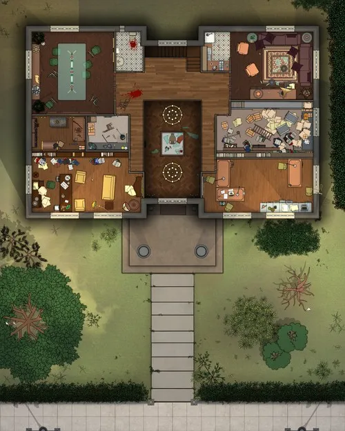 Arkham Historical Society - First Floor - Splatter - Day