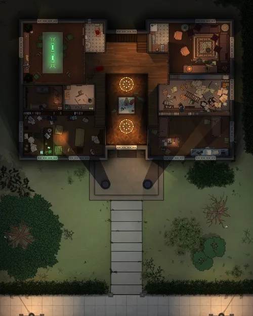 Arkham Historical Society - First Floor - Splatter - Night