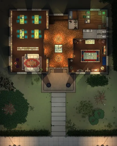 Arkham Historical Society - Ground Floor - Night