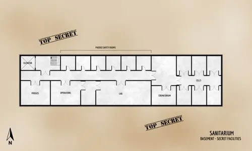 Arkham Sanitarium - Basement - Floor Plan