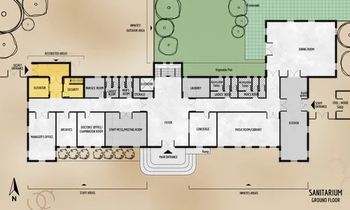 Arkham Sanitarium - Ground Floor - Floor Plan