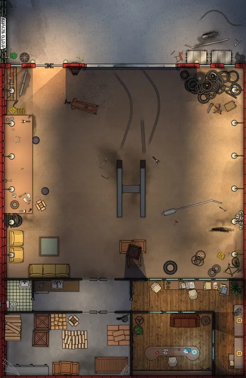 Auto Repair - No Vehicles - Night