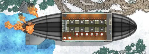 B6 Zeppelin - Deck - On Fire - Snow