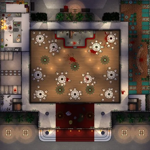 Banquet Hall - Splatter - Ground Floor - Night