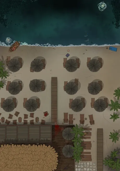 Beach Bar - Top Down - Splatter - Day