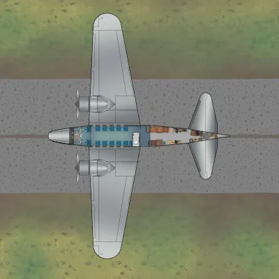 Boeing 247 - Metal - Plan View - Ground