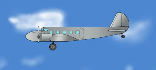 Boeing 247 - Metal - Side View - Sky