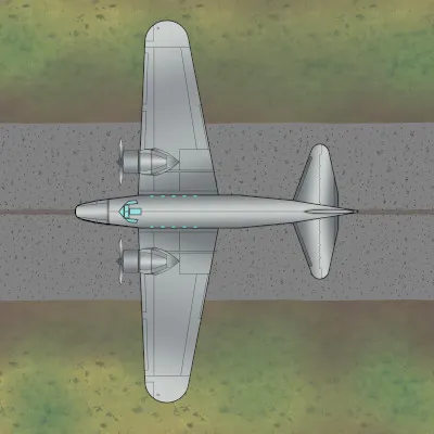 Boeing 247 - Metal - Top View - Ground
