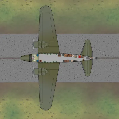 Boeing 247 - Military - Plan View - Ground