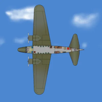 Boeing 247 - Military - Plan View - Sky