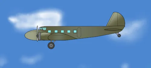 Boeing 247 - Military - Side View - Sky