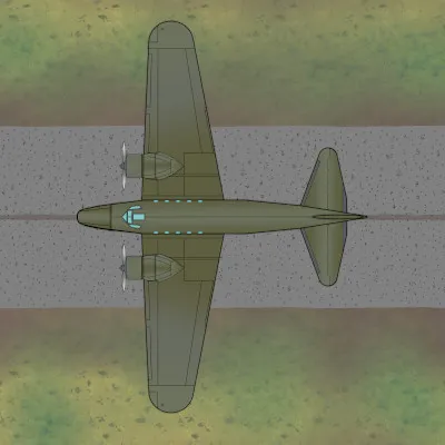 Boeing 247 - Military - Top View - Ground