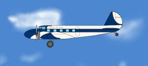 Boeing 247 - NC 13347 - Side View - Sky