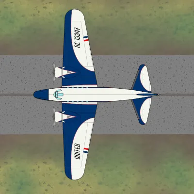 Boeing 247 - NC 13347 - Top View - Ground