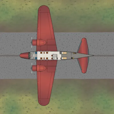 Boeing 247 - Private - Plan View - Ground