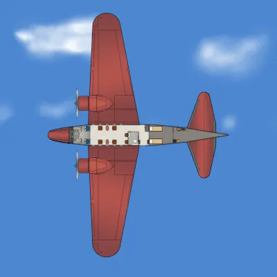 Boeing 247 - Private - Plan View - Sky