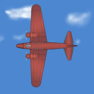 Boeing 247 - Private - Top View - Sky