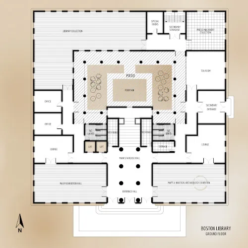 Boston Library - Ground Floor - Floor Plan