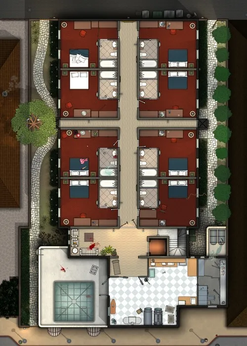 Boutique Hotel - First Floor - Splatter - Day