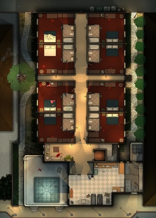 Boutique Hotel - First Floor - Splatter - Night
